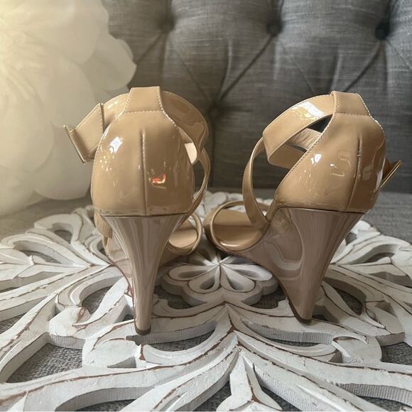 Jimmy Choo Patent Leather Wedge Heel Sandals Shoes Women’s 36 US 6 - Picture 5 of 8
